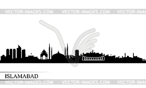 Islamabad city skyline silhouette background - royalty-free vector image