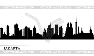 Jakarta city skyline silhouette background - vector clip art