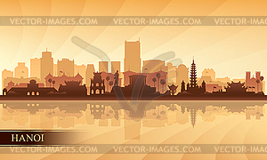 Hanoi city skyline silhouette background - vector image