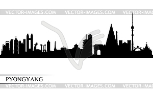 Pyongyang city skyline silhouette background - vector image