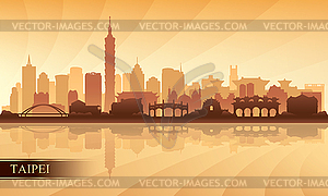 Taipei city skyline silhouette background - vector clipart