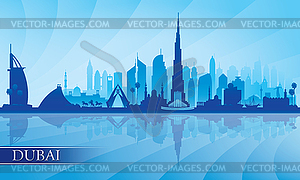 Dubai city skyline silhouette background - vector clipart