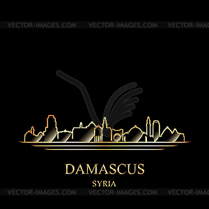 Gold silhouette of Damascus - vector image