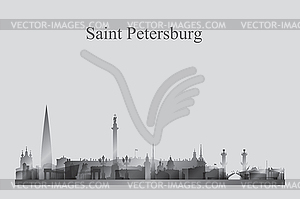 Saint Petersburg city skyline silhouette in - vector clip art