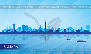 Samara city skyline silhouette background - stock vector clipart