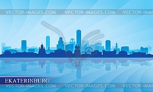 Ekaterinburg city skyline silhouette background - vector image