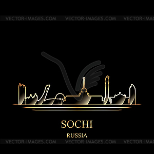 Gold silhouette of Sochi - vector image