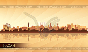 Kazan city skyline silhouette background - vector clip art