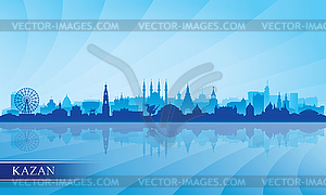 Kazan city skyline silhouette background - vector clipart