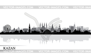 Kazan city skyline silhouette background - vector image