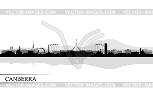 Canberra city skyline silhouette background - vector image