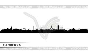 Канберра город горизонта силуэт фон - изображение в векторном формате