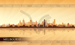 Melbourne city skyline silhouette background - vector clipart