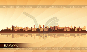 Havana city skyline silhouette background - vector clipart