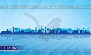 Havana city skyline silhouette background - vector image