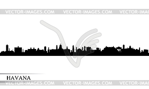 Гавана город горизонта силуэт фон - иллюстрация в векторе