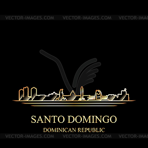 Gold silhouette of Santo Domingo - vector image