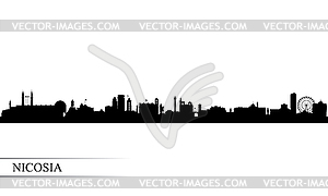 Nicosia city skyline silhouette background - vector image