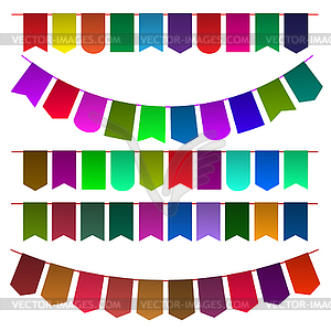 Set of multicolored flags for design - vector clipart