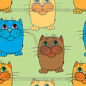Seamless texture. Cats - vector clipart