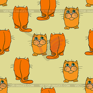 Seamless texture. Cats - vector clipart