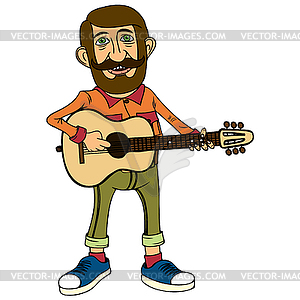 Hipster character design  - color vector clipart