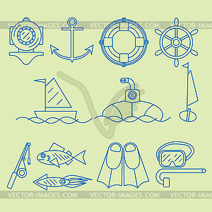 Set contour icon  - vector image