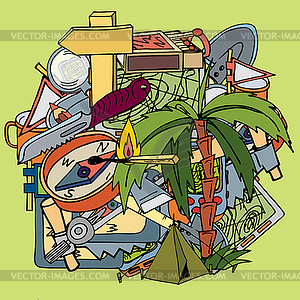 Seamless . Tourism - vector clip art