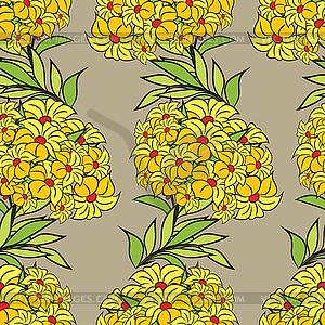 Background made up of flowers and plants. - vector clip art