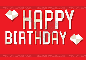 Happy Birthday lettering - handmade calligraphy - vector clip art