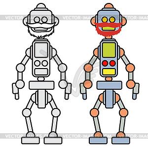 Mechanical robots train - vector clipart