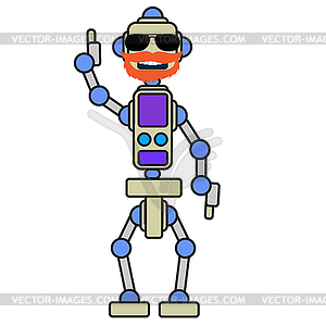 Mechanical robots train - vector clipart