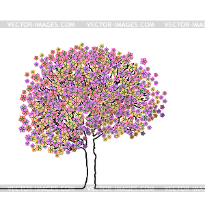Spring flowering tree - vector clipart