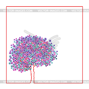Весеннее цветение деревьев - векторный графический клипарт
