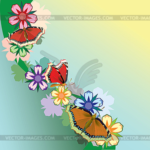 Various summer flowers - vector clip art