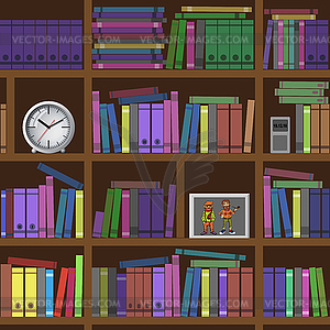 Bookshelves. Seamless texture.  - vector image