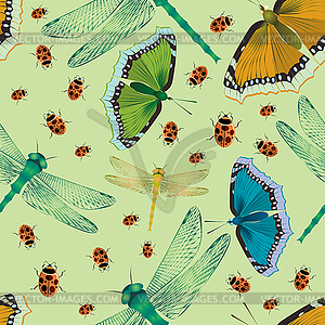 Seamless pattern with nature elements - vector image