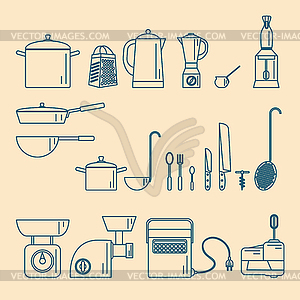 Kitchenware. Appliances and utensils - vector EPS clipart