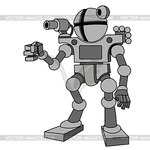 Robot with two arms and two legs.Future, technology - vector image