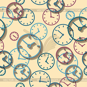 Seamless background of watch dials - vector clipart