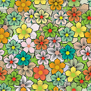 Various summer flowers - vector image