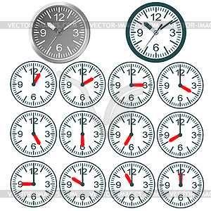 Clock flat icon. World time concept - vector clipart / vector image