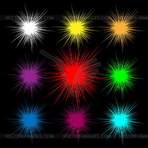 Shining flare as orange abstract lines - color vector clipart