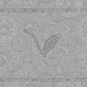 Seamless pattern composed of images hours - royalty-free vector image