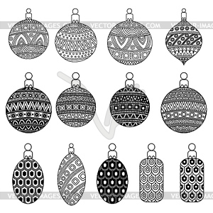 Christmas toys to decorate trees and room decor. - vector clip art