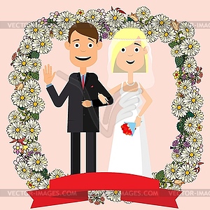 Young couple is ready to start family - vector image