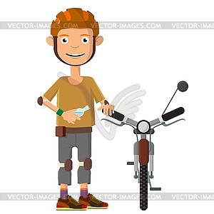 Young male cyclist - vector image