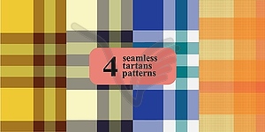 Plaid checkered pattern in different colors - royalty-free vector clipart