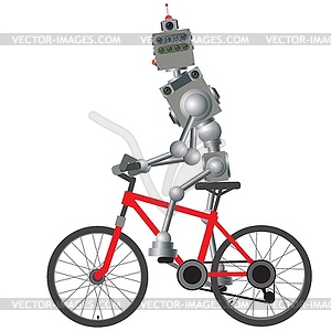 Cybernetic mechanism is cycling - vector image