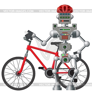 Cybernetic mechanism is cycling - vector image